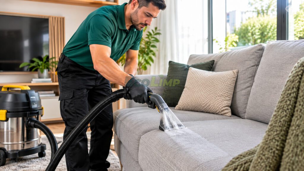 Higienização profissional de sofá para eliminar cheiro de urina de pet